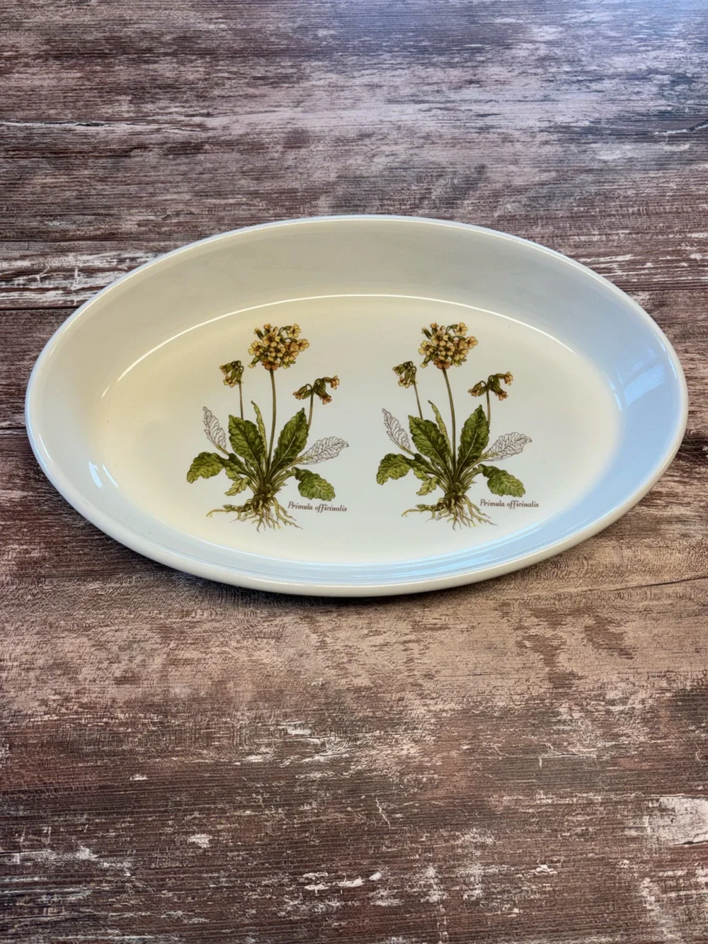 Portmeirion Floral Oval Serving Platter Vintage Baking Dish Primula Officinalis